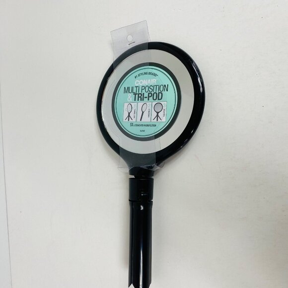 Conair Adjustable Mirror With Tripod 5X Magnification Black Lightweight Design - Picture 2 of 5
